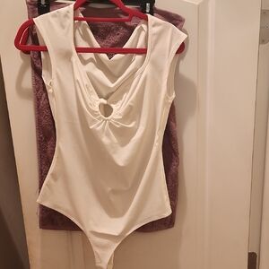 BCBGMaxAzria Medium  Ivory Bodysuit Nwt